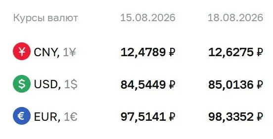 Курс доллара достиг отметки 85,01 ₽; евро — 98,34 ₽, юань — 12,63 ₽. Показатели отражают расчеты по ряду инструментов по курсу ЦБ.
