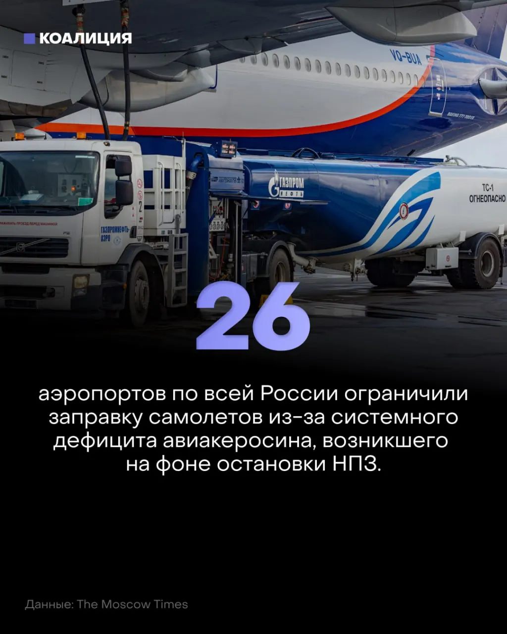 В большинстве российских аэропортов введены лимиты на заправку, на фоне чего растут цены на авиационный керосин и введены экспортные ограничения.